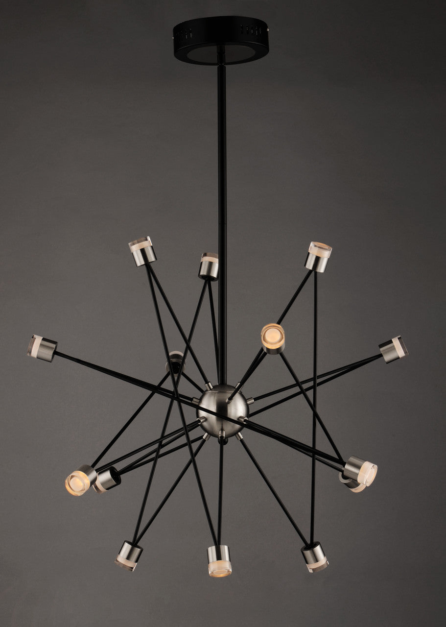 ET2 Contemporary Lighting Phaeton 14-Light LED Pendant in Black / Brushed Aluminum E23084-75BKAL