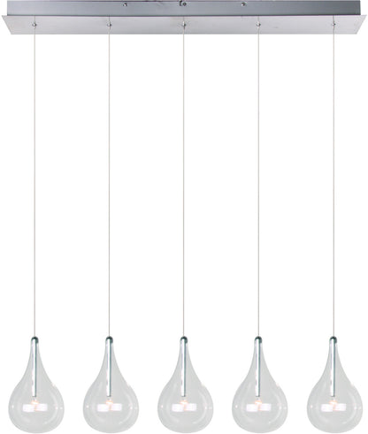 ET2 Contemporary Lighting Larmes 5-Light Pendant in Polished Chrome E23115-18