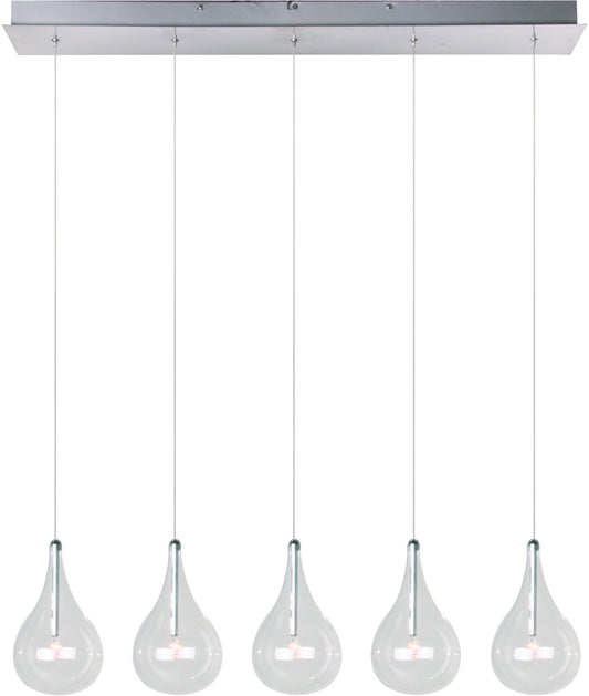 ET2 Contemporary Lighting Larmes 5-Light Pendant in Polished Chrome E23115-18