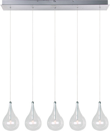 ET2 Contemporary Lighting Larmes 5-Light Pendant in Polished Chrome E23115-18