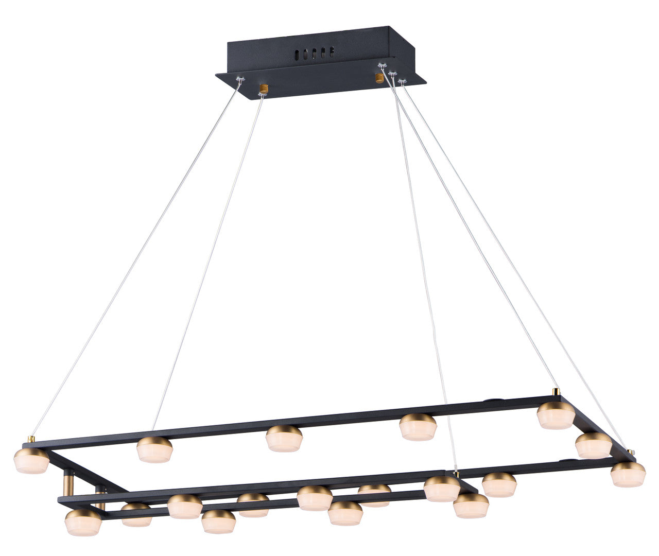 ET2 Contemporary Lighting Button 18-Light LED Pendant in Black / Gold E23165-75BKGLD