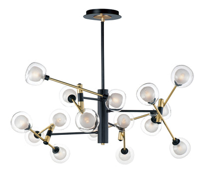 ET2 Contemporary Lighting Parallel 16-Light LED Pendant in Black / Gold E23287-93BKGLD