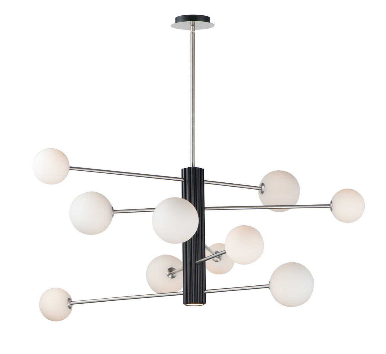 ET2 Contemporary Lighting Cog 11-Light LED Chandelier in Black / Satin Nickel E24066-92BKSN