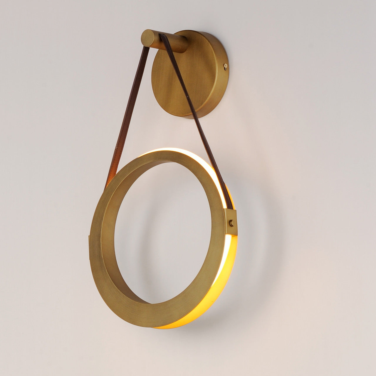 ET2 Contemporary Lighting Tether 1-Light LED Wall Sconce in Natural Aged Brass E24080-NAB