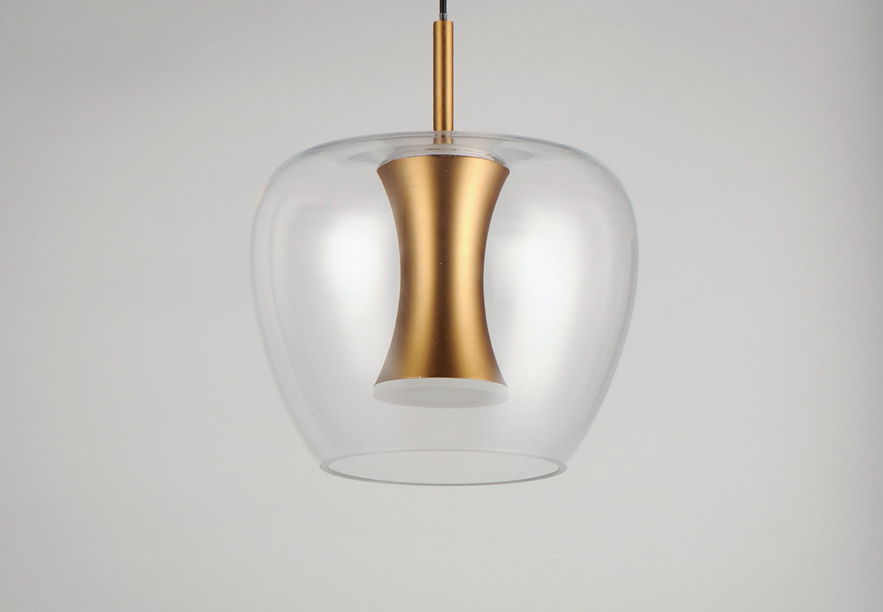 ET2 Contemporary Lighting Newton LED 1-Light Pendant in Black / Gold E24162-18BKGLD