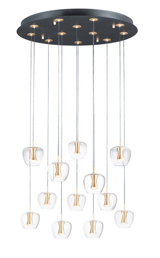 ET2 Contemporary Lighting Newton 12-Light LED Pendant in Black / Gold E24167-18BKGLD