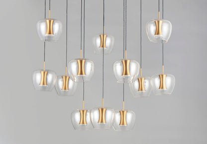 ET2 Contemporary Lighting Newton 12-Light LED Pendant in Black / Gold E24167-18BKGLD