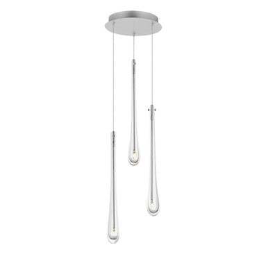 ET2 Contemporary Lighting Stillo 3-Light LED Pendant in Satin Nickel E24213-122SN