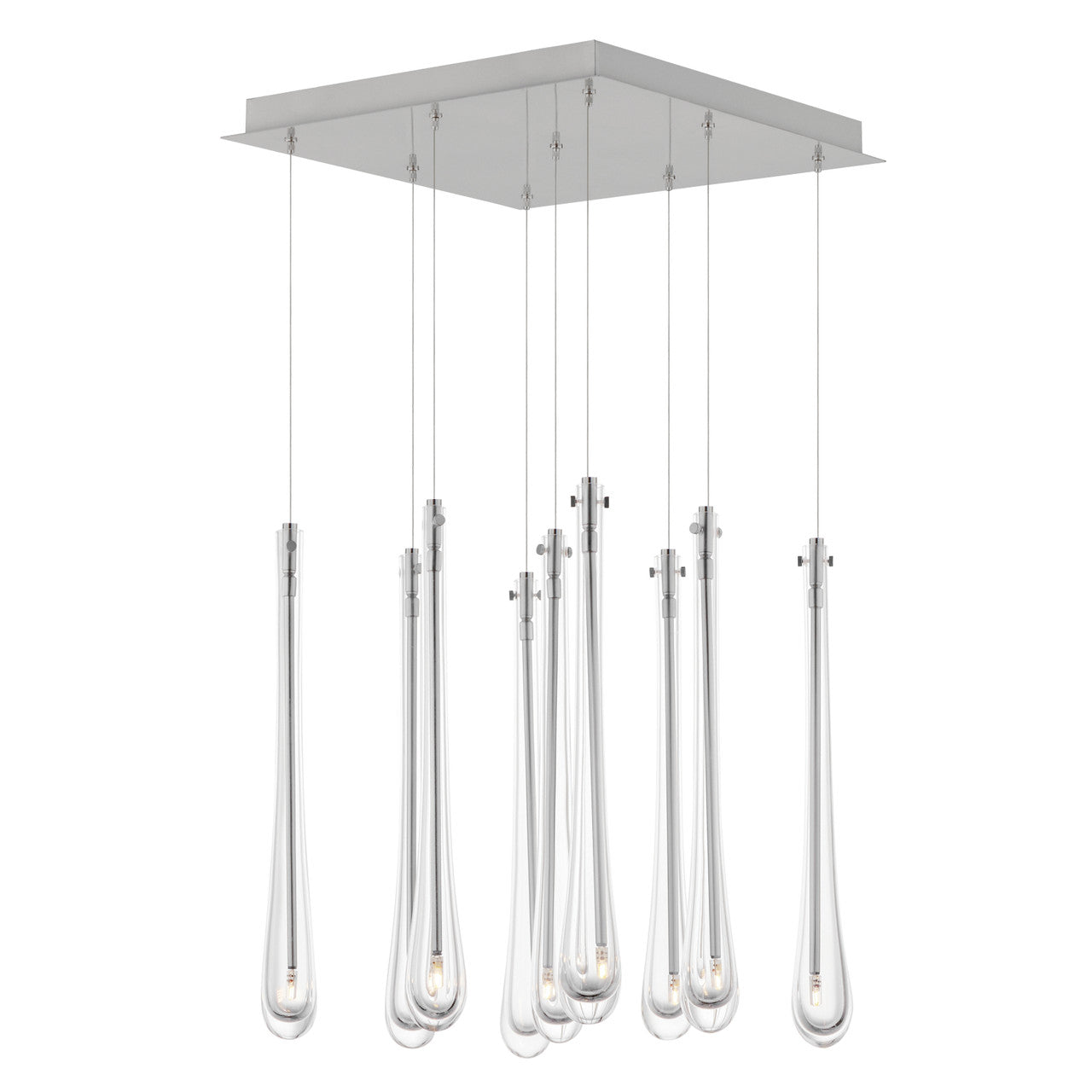 ET2 Contemporary Lighting Stillo 9-Light LED Pendant in Satin Nickel E24217-122SN