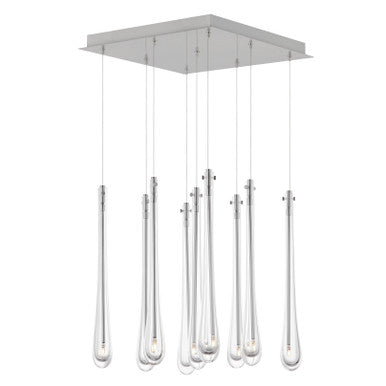 ET2 Contemporary Lighting Stillo 9-Light LED Pendant in Satin Nickel E24217-122SN