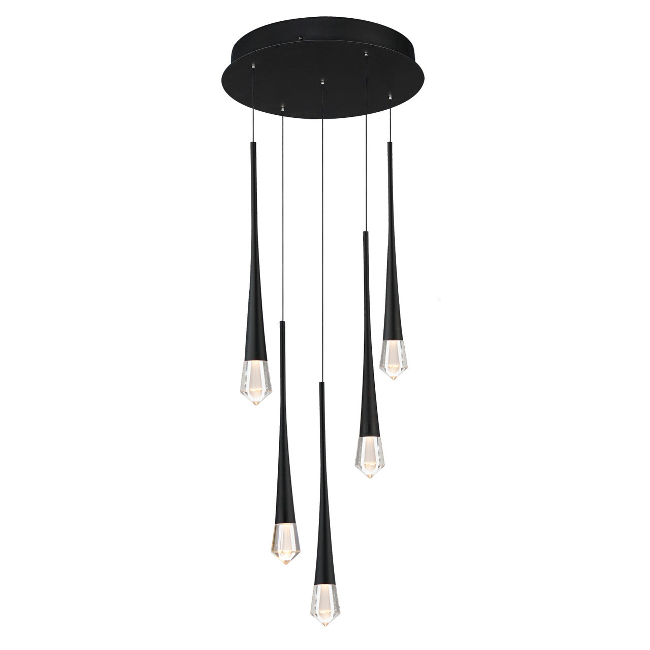 ET2 Contemporary Lighting Pierce 5-Light LED Pendant in Black E24225-122BK