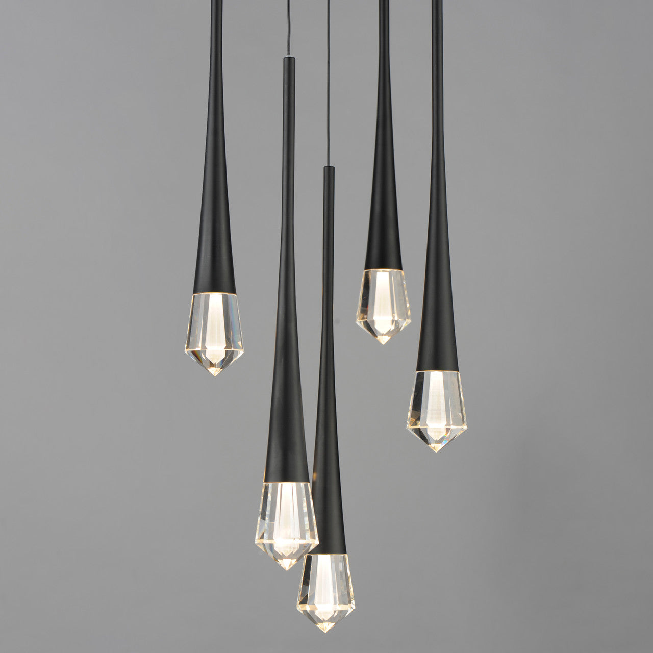 ET2 Contemporary Lighting Pierce 5-Light LED Pendant in Black E24225-122BK