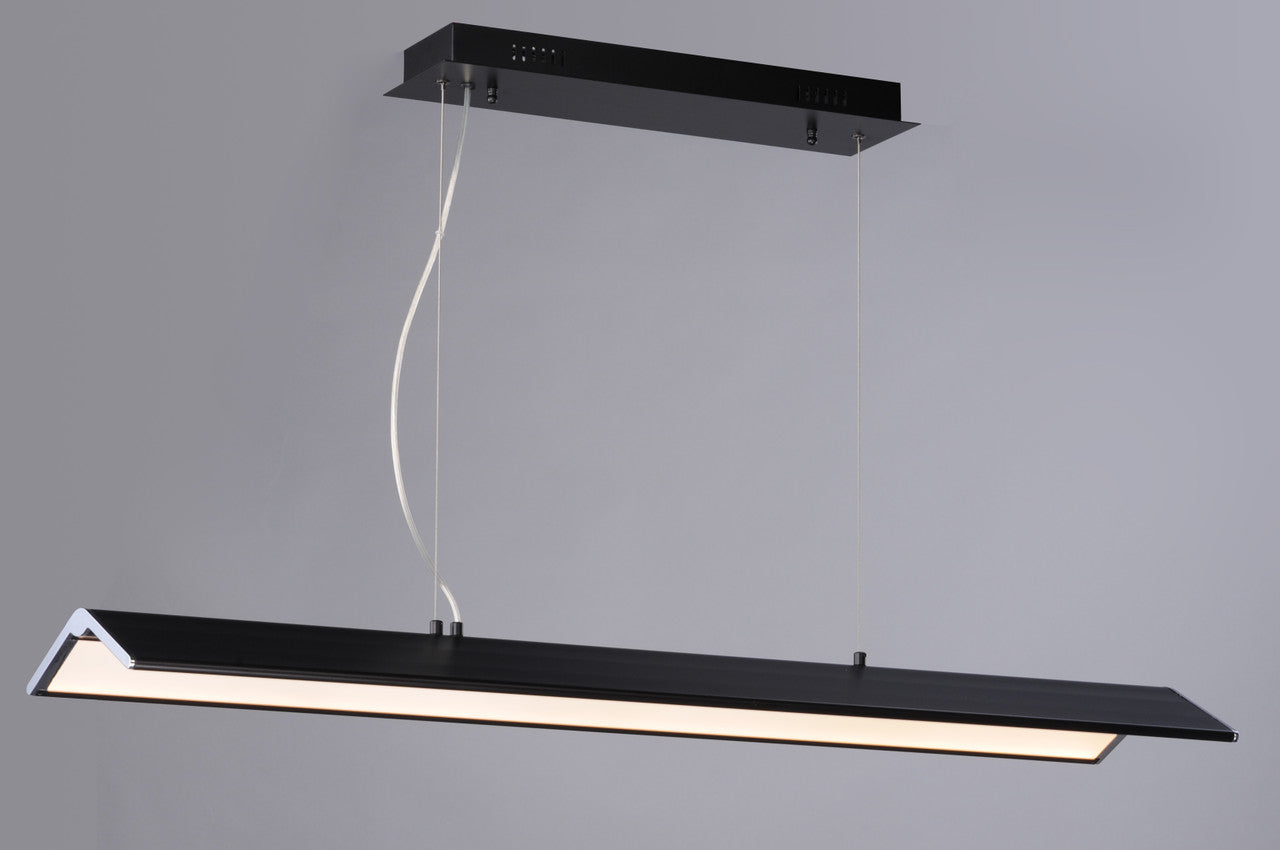 ET2 Contemporary Lighting Glider LED Pendant in Black / Polished Chrome E24334-BKPC