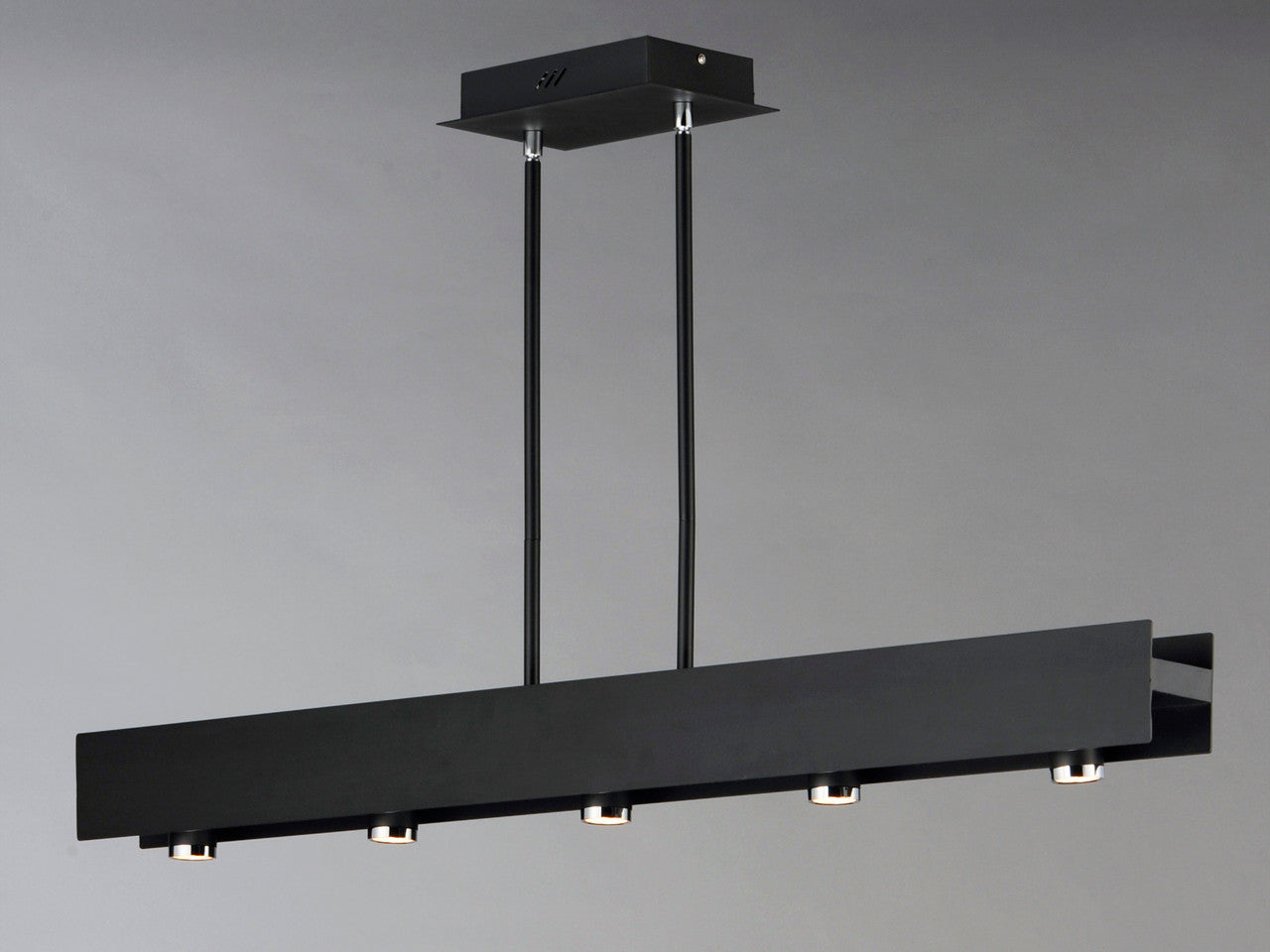 ET2 Contemporary Lighting Beam 5-Light LED Pendant in Black / Polished Chrome E24634-BKPC