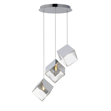 ET2 Contemporary Lighting Ice Cube 3-Light LED Pendant in Polished Chrome E24683-28PC