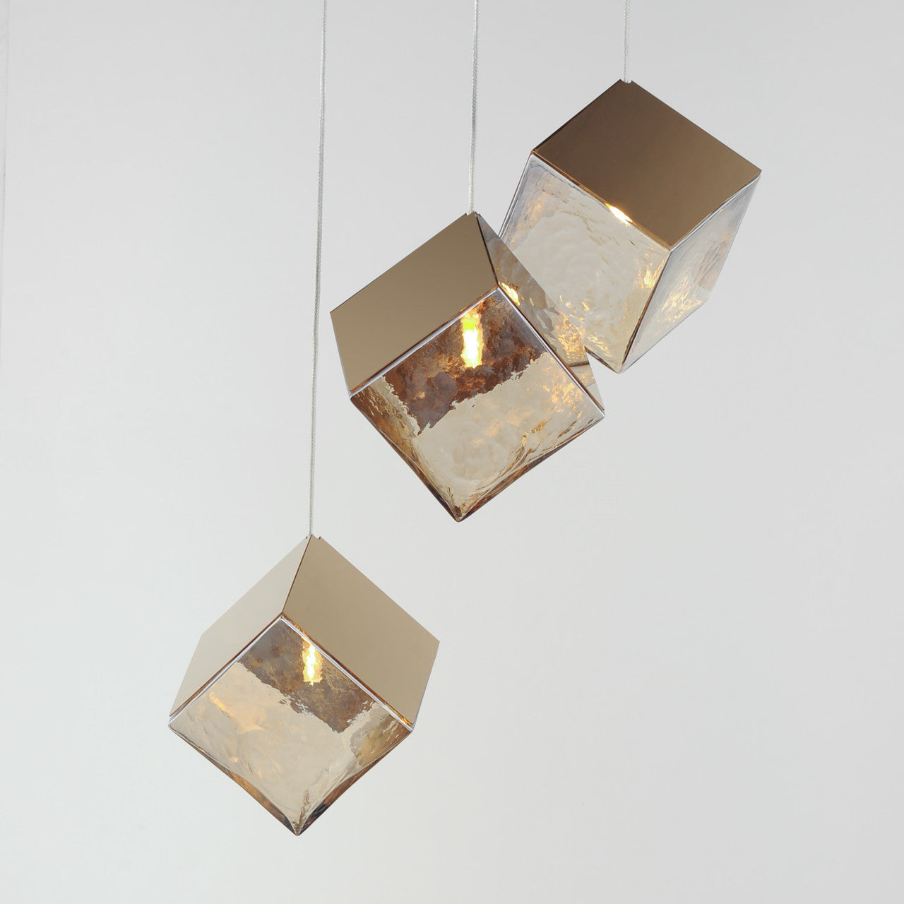 ET2 Contemporary Lighting Ice Cube 3-Light LED Pendant in French Gold E24683-26FG