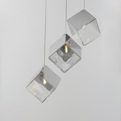 ET2 Contemporary Lighting Ice Cube 3-Light LED Pendant in Polished Chrome E24683-28PC