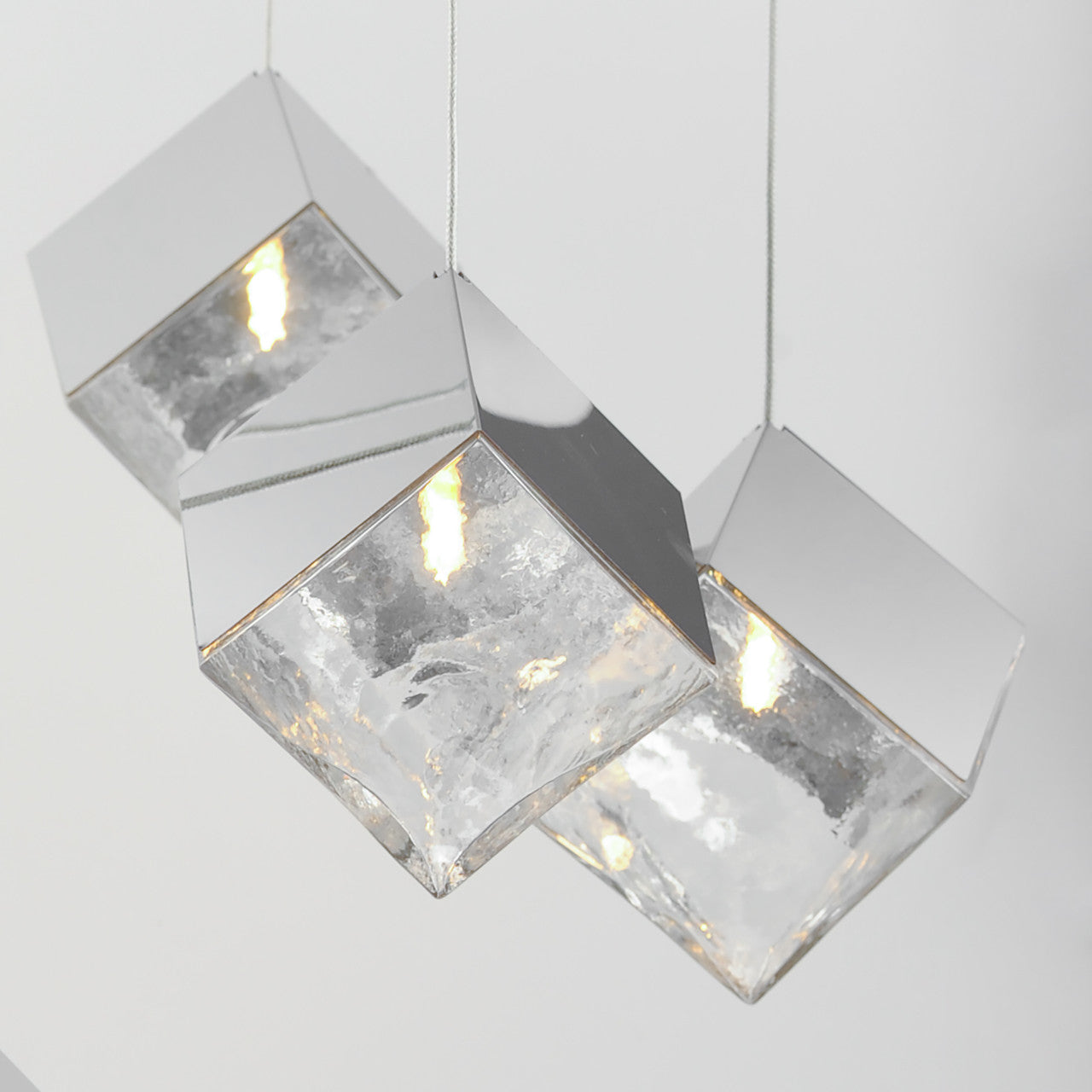 ET2 Contemporary Lighting Ice Cube 3-Light LED Pendant in Polished Chrome E24683-28PC