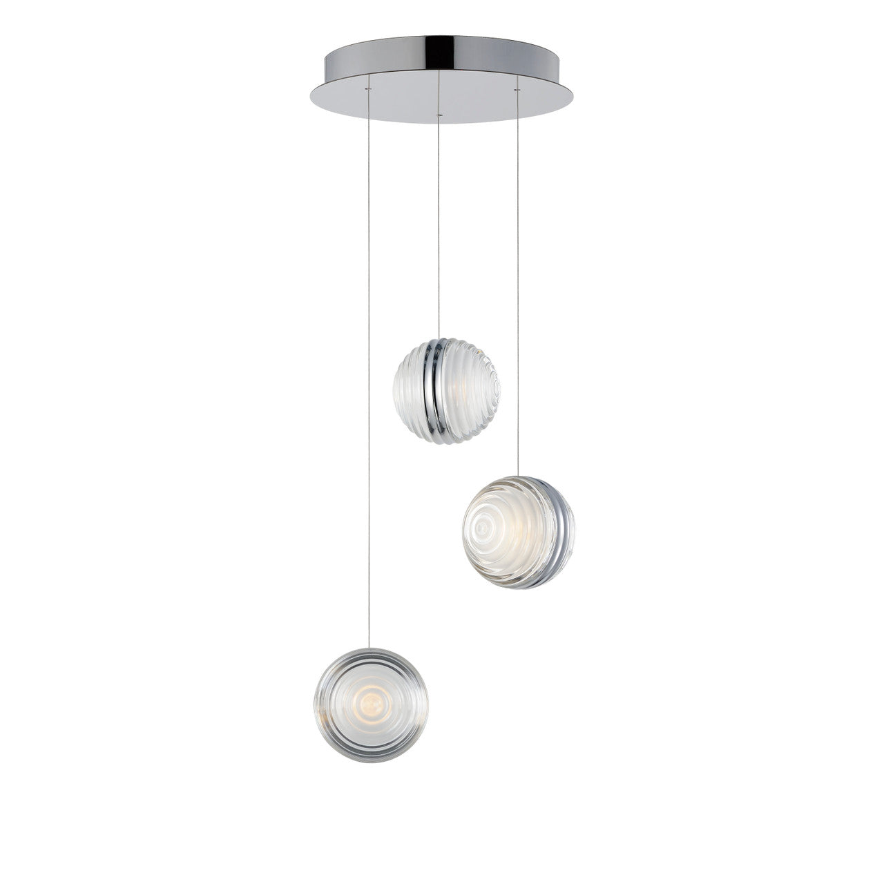 ET2 Contemporary Lighting Pulse 3-Light LED Pendant in Polished Chrome E24693-75PC