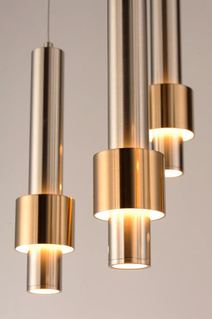 ET2 Contemporary Lighting Reveal 7-Light LED Pendant in Satin Nickel / Satin Brass E24757-SNSBR