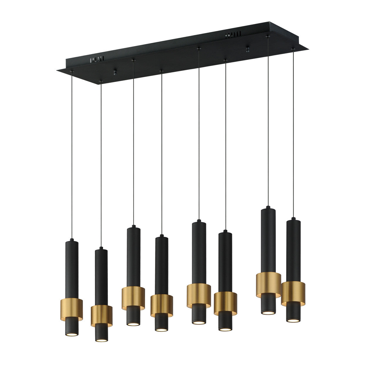 ET2 Contemporary Lighting Reveal 8-Light LED Pendant in Black / Gold E24758-BKGLD