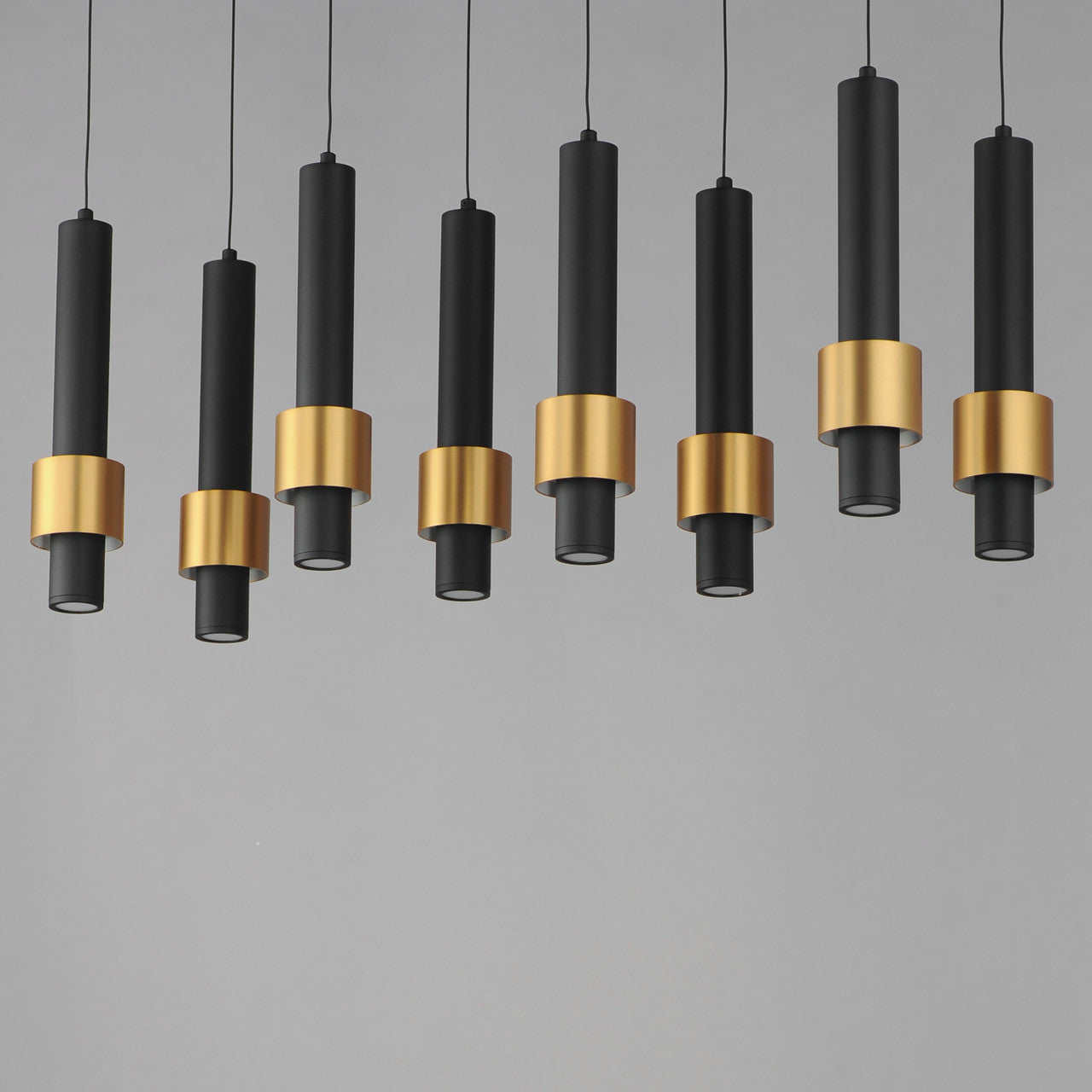 ET2 Contemporary Lighting Reveal 8-Light LED Pendant in Black / Gold E24758-BKGLD