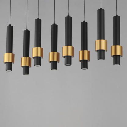 ET2 Contemporary Lighting Reveal 8-Light LED Pendant in Black / Gold E24758-BKGLD