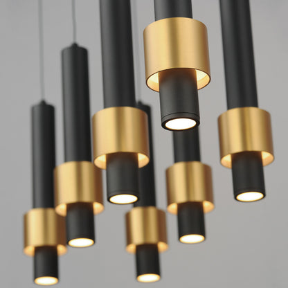 ET2 Contemporary Lighting Reveal 8-Light LED Pendant in Black / Gold E24758-BKGLD