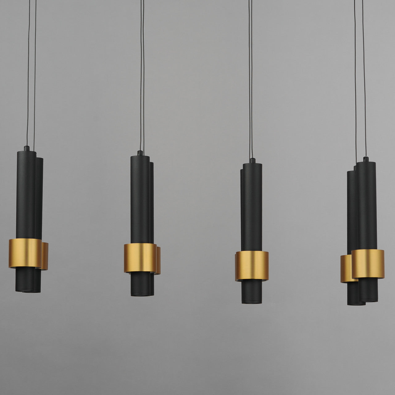 ET2 Contemporary Lighting Reveal 8-Light LED Pendant in Black / Gold E24758-BKGLD