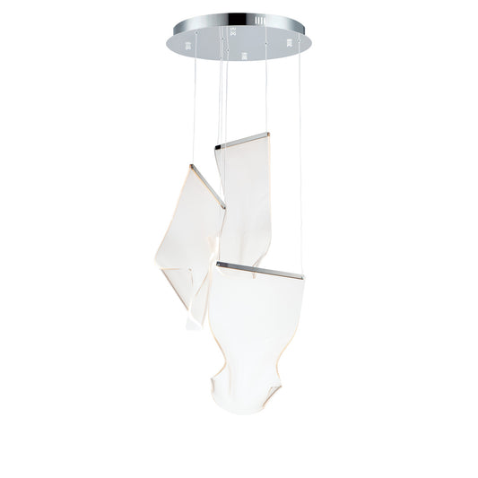 ET2 Contemporary Lighting Rinkle 3-Light LED Multi Pendant in Polished Chrome E24874-133PC