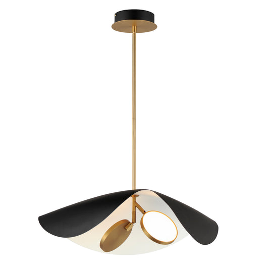 ET2 Contemporary Lighting Carmen 24" LED Pendant in Black / Gold E24966-WTBKGLD