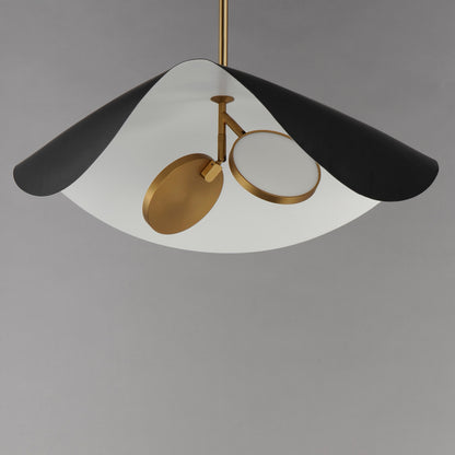 ET2 Contemporary Lighting Carmen 24" LED Pendant in Black / Gold E24966-WTBKGLD