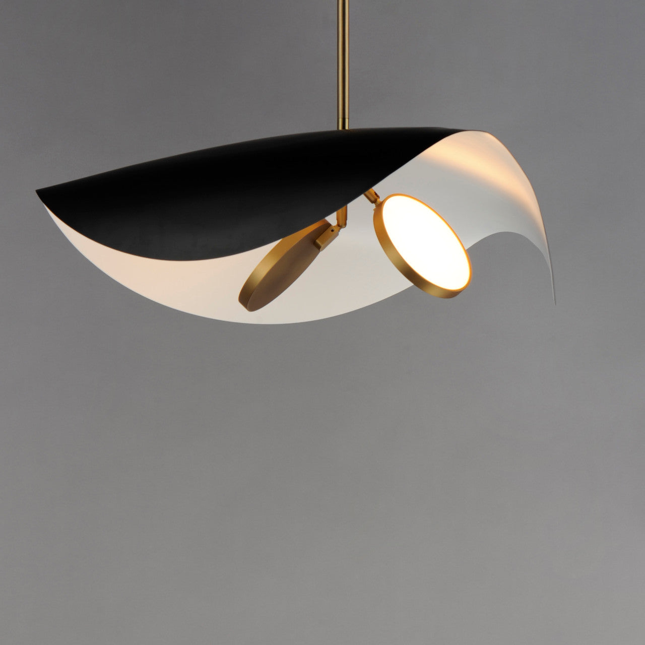 ET2 Contemporary Lighting Carmen 24" LED Pendant in Black / Gold E24966-WTBKGLD