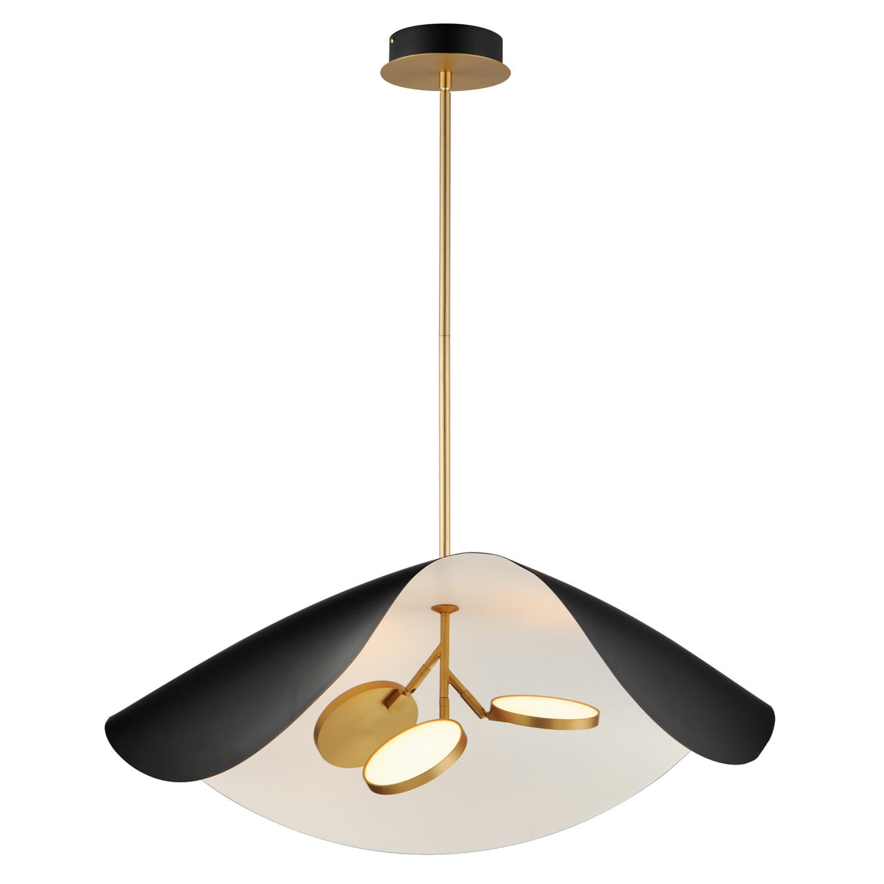 ET2 Contemporary Lighting Carmen 32" LED Pendant in Black / Gold E24968-WTBKGLD