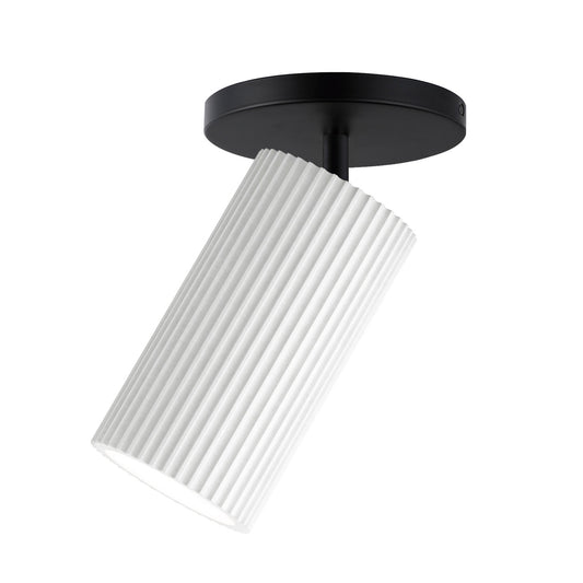 ET2 Contemporary Lighting Pleat Adjustable LED Flush/Wall Mount in White / Black E25039-WTBK