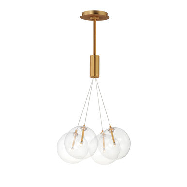 ET2 Contemporary Lighting Burst 4-Light LED Pendant - Clear in Gold E25084-18GLD