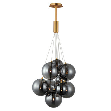 ET2 Contemporary Lighting Burst 9-Light LED Pendant - Smoke in Gold E25087-142GLD