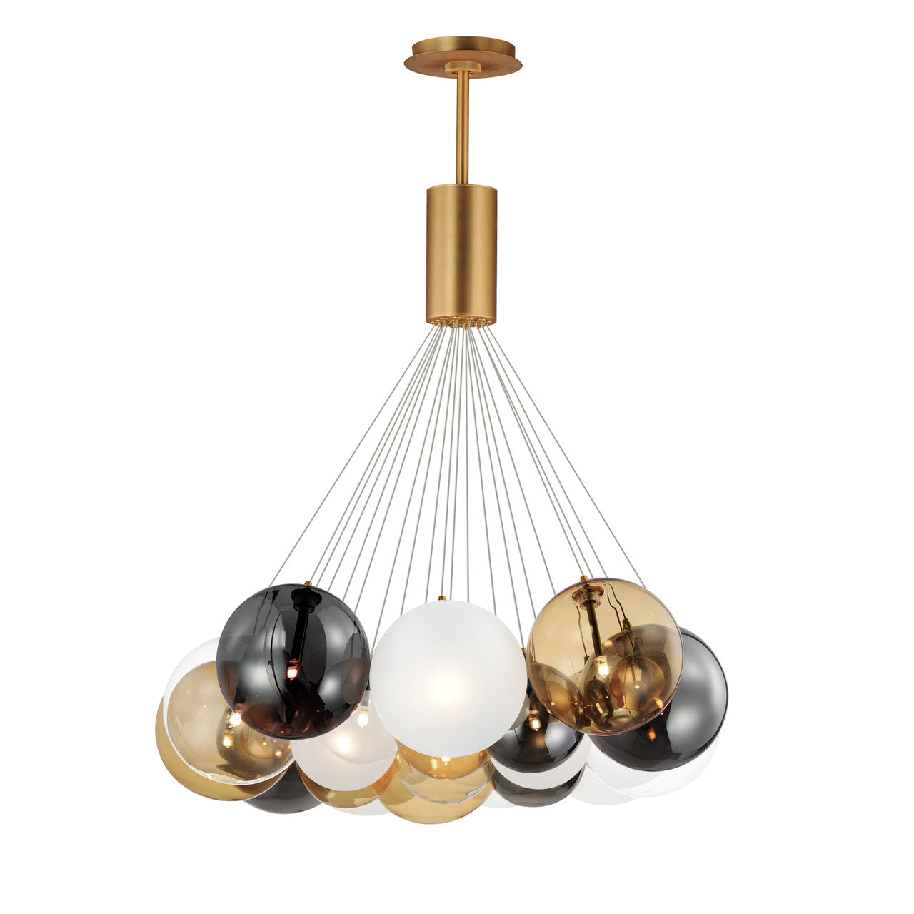 ET2 Contemporary Lighting Burst 20-Light LED Pendant - Mixed in Gold E25088-148GLD