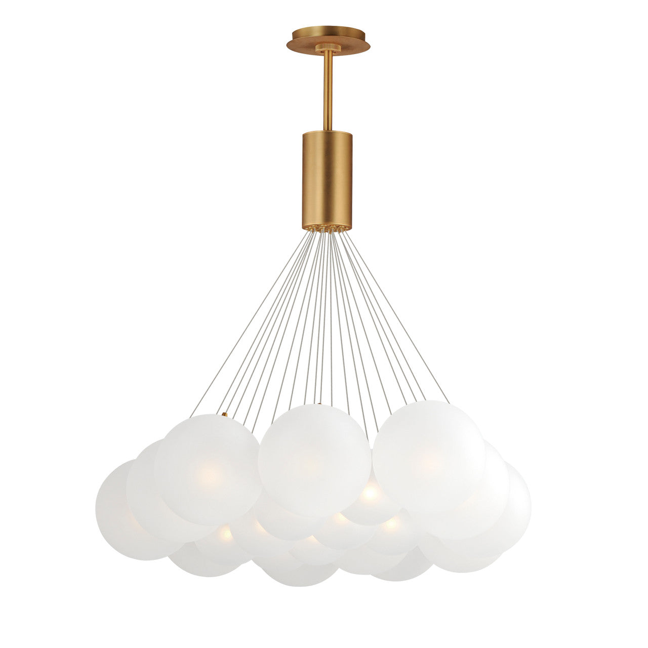 ET2 Contemporary Lighting Burst 20-Light LED Pendant - Frost in Gold E25088-54GLD