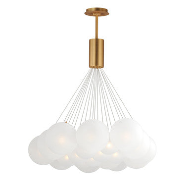 ET2 Contemporary Lighting Burst 20-Light LED Pendant - Frost in Gold E25088-54GLD