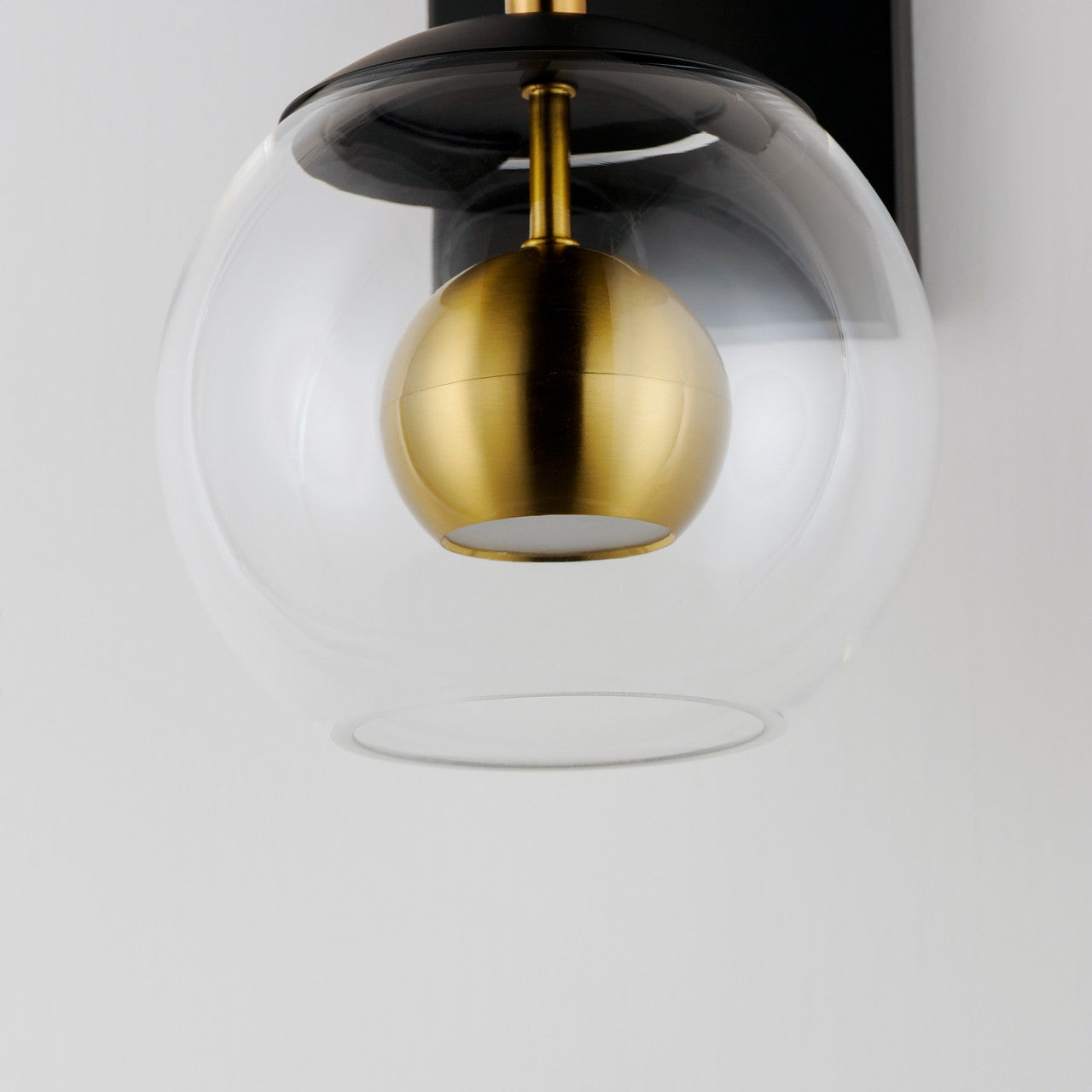 ET2 Contemporary Lighting Nucleus LED Wall Sconce in Black / Natural Aged Brass E25151-BKNAB