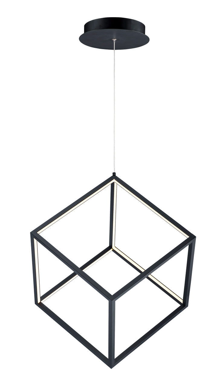 ET2 Contemporary Lighting 4 Square 1-Light LED Pendant in Black E30582-BK