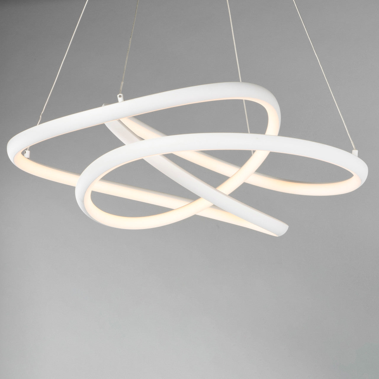 ET2 Contemporary Lighting Twisted LED Pendant in Matte White E30644-MW