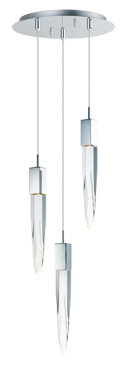 ET2 Contemporary Lighting Quartz 3-Light LED Pendant in Polished Chrome E31243-20PC