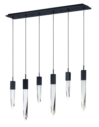 ET2 Contemporary Lighting Quartz 6-Light LED Pendant in Black E31245-20BK