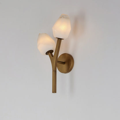 ET2 Contemporary Lighting Blossom 2-Light LED Wall Sconce in Natural Aged Brass E32792-93NAB