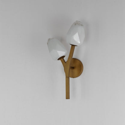 ET2 Contemporary Lighting Blossom 2-Light LED Wall Sconce in Natural Aged Brass E32792-93NAB