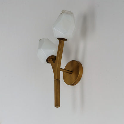 ET2 Contemporary Lighting Blossom 2-Light LED Wall Sconce in Natural Aged Brass E32792-93NAB