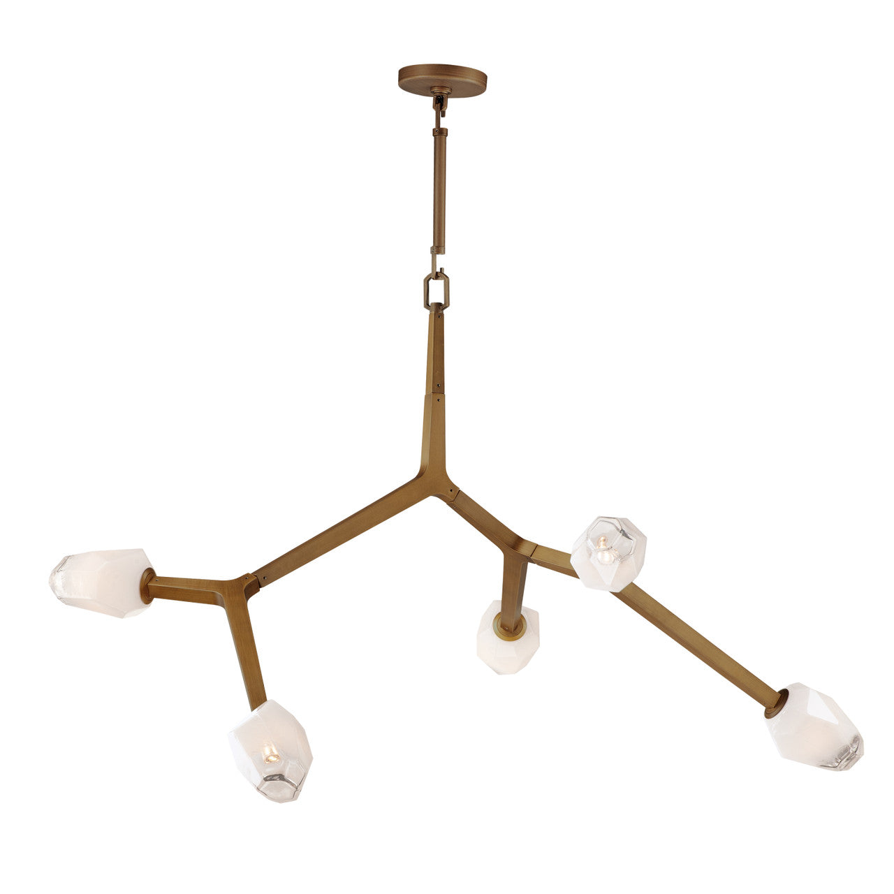 ET2 Contemporary Lighting Blossom 5-Light LED Pendant in Natural Aged Brass E32795-93NAB