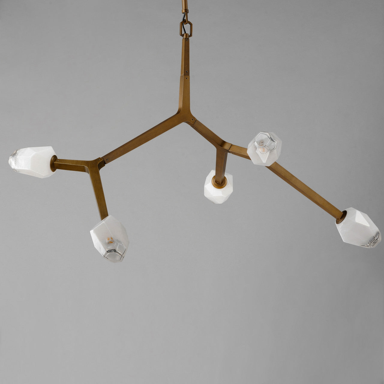 ET2 Contemporary Lighting Blossom 5-Light LED Pendant in Natural Aged Brass E32795-93NAB